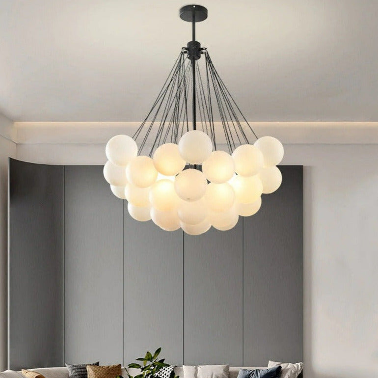 Modern Black European Glass Chandelier