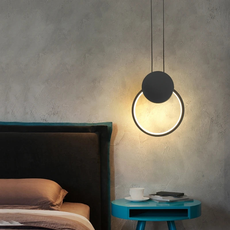 Luces colgantes de anillo LED modernas