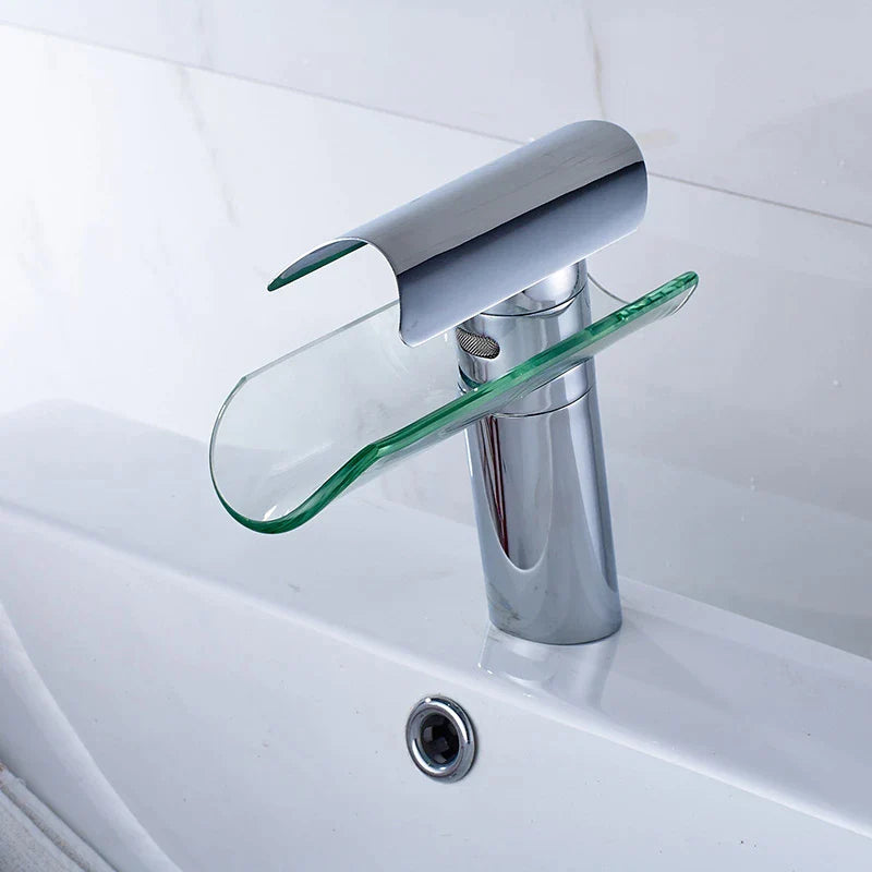 single handle chrome bathroom faucet