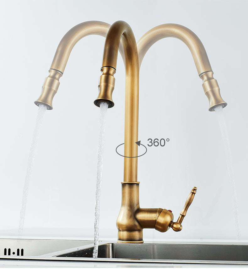 Grifo de cocina de bronce rústico con control táctil