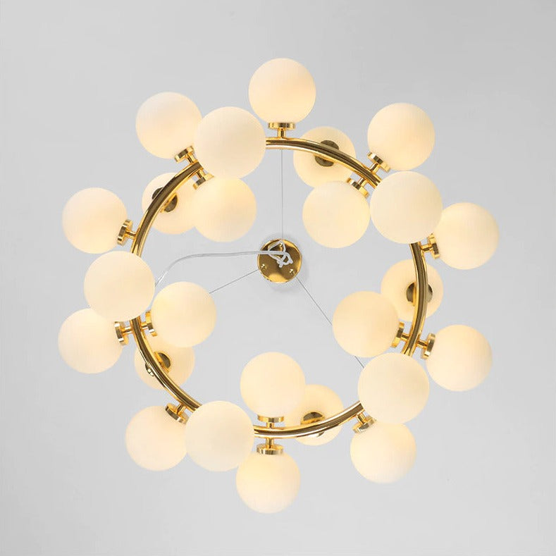 Fleur - Lámpara de araña moderna con forma de globo de cristal