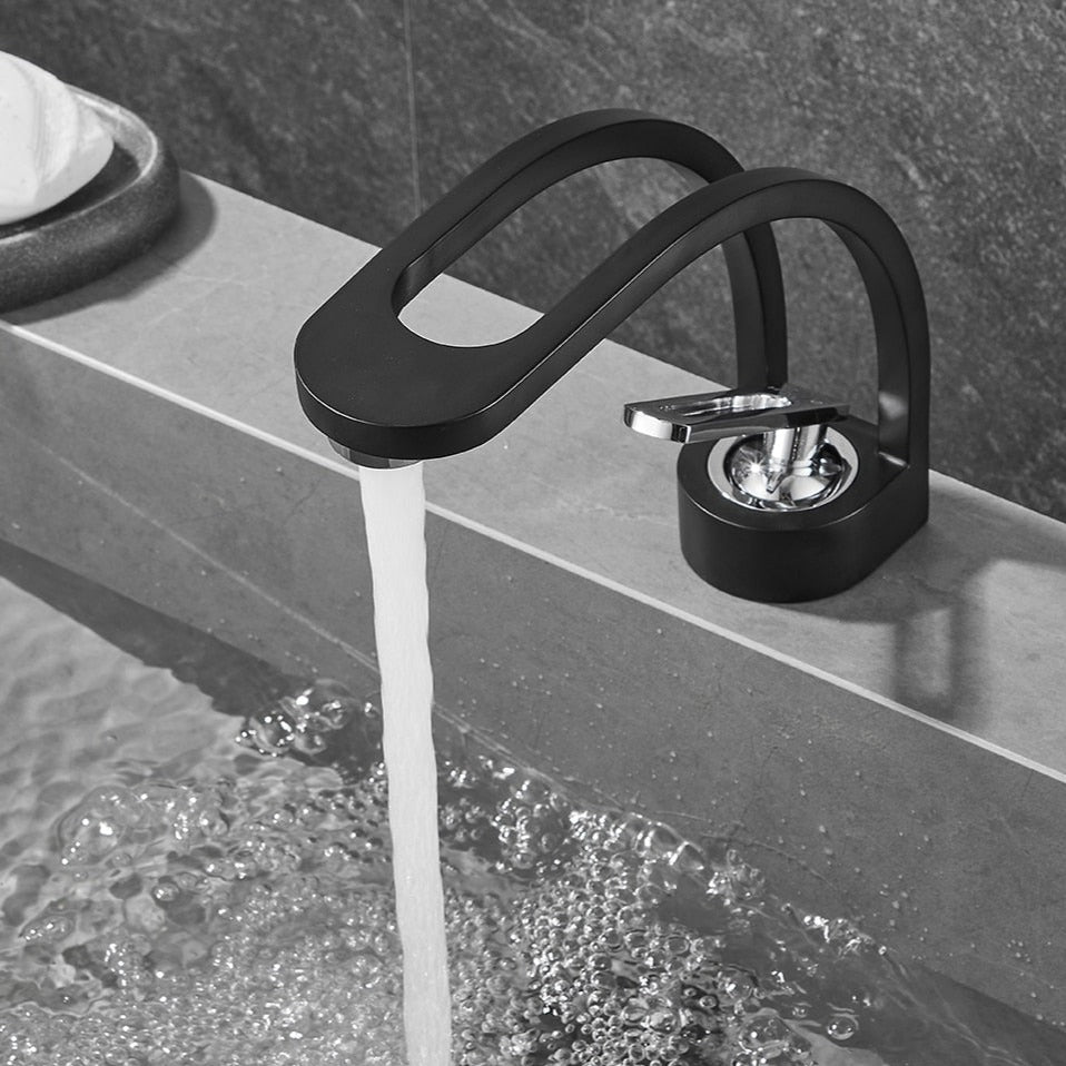 Ogden - Grifo de baño moderno curvo de doble canal