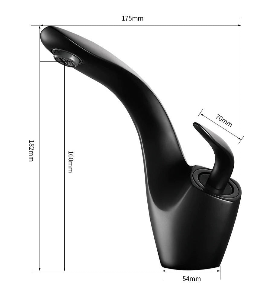 vita curved bathroom faucet dimensions