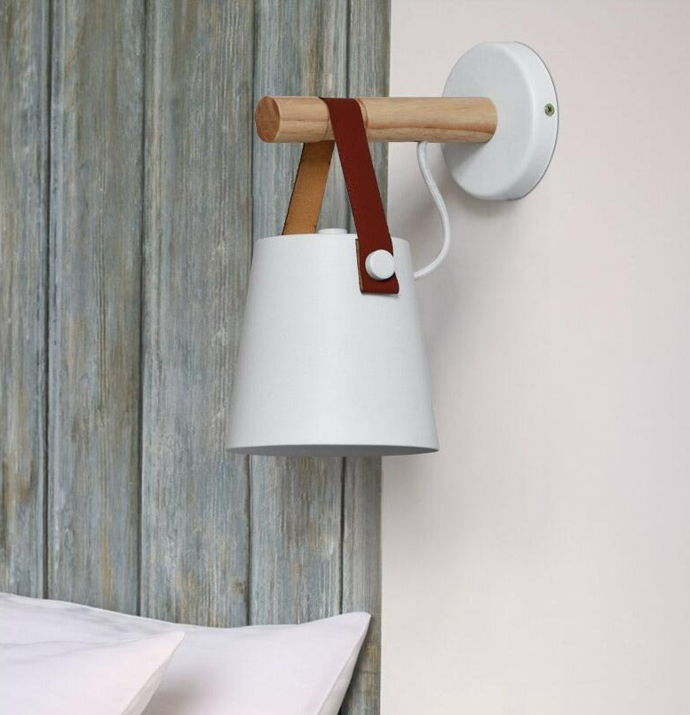 white bedside and hallway hanging wall sconce