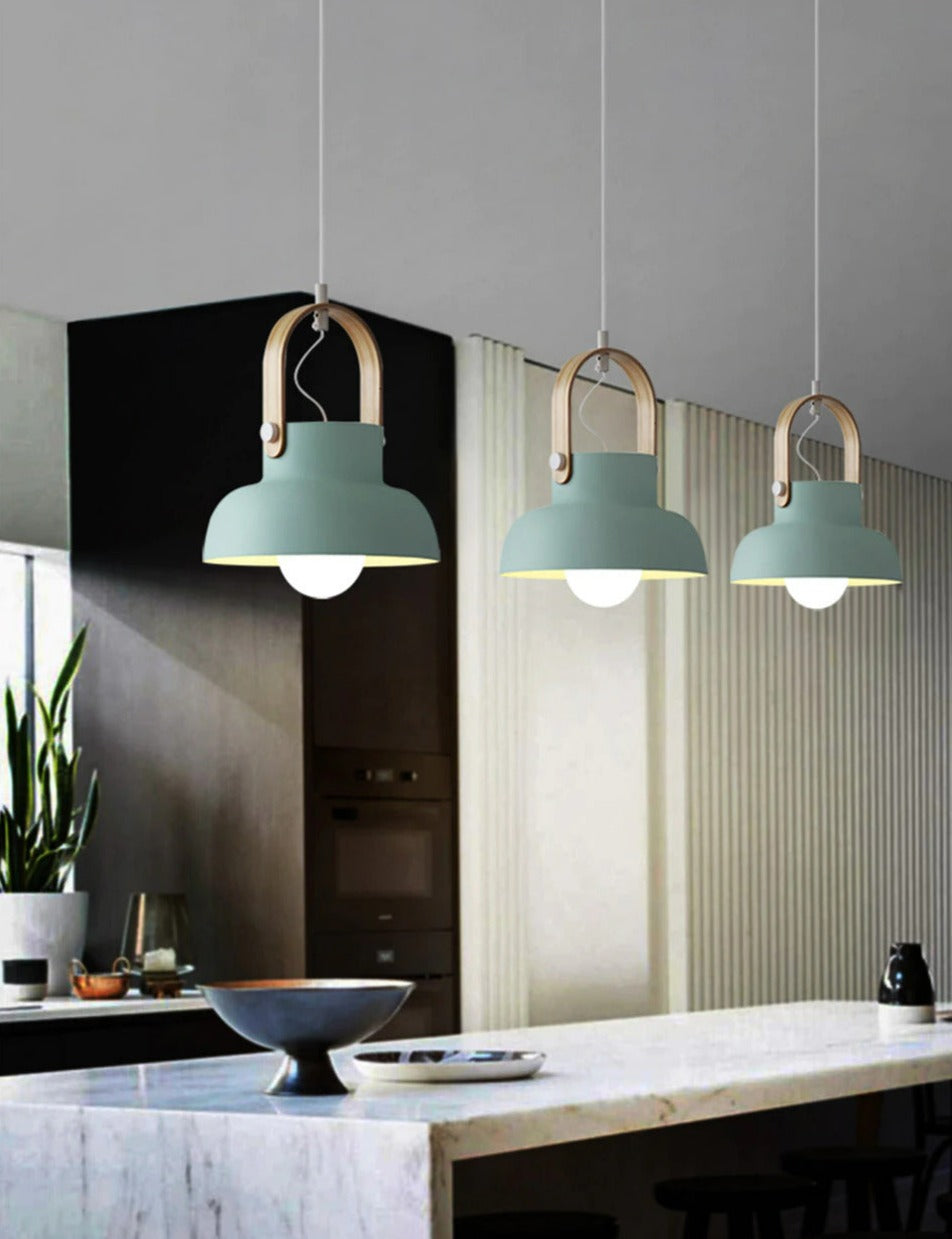 matte green modern kitchen island pendant lights