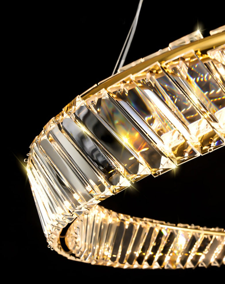 Lustre design en cristal de verre spiralé
