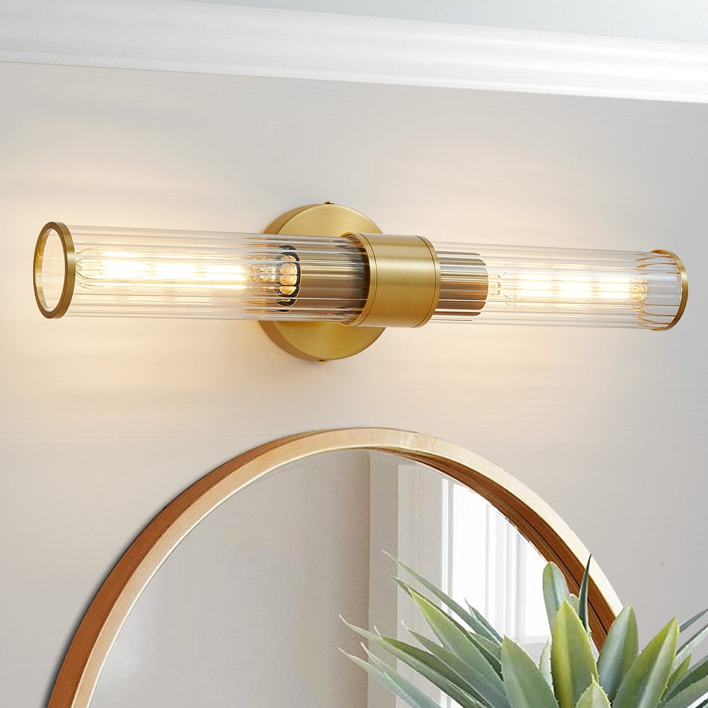 modern bathroom lighting two-bulb wall light