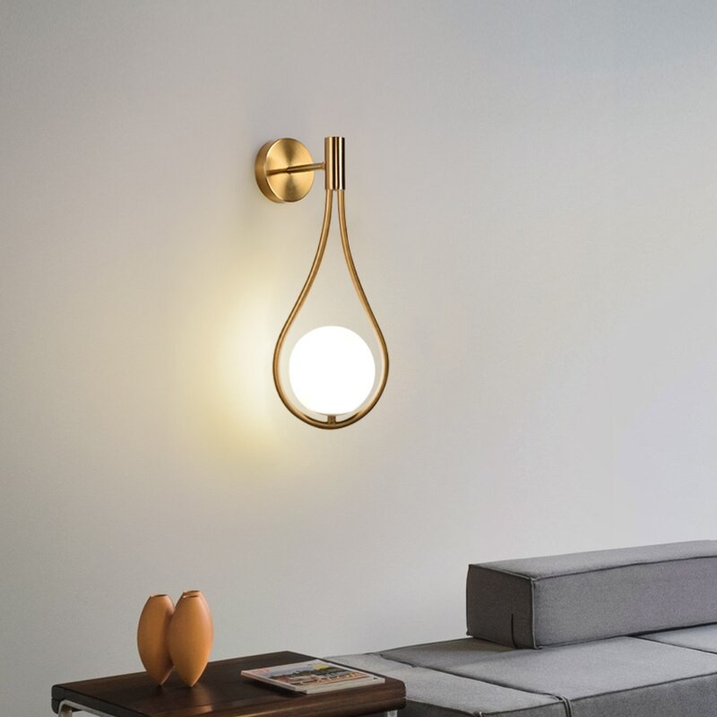 modern nordic frosted glass wall sconce