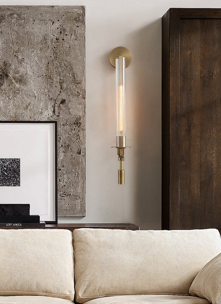 moderrn home wall sconce with brass frame