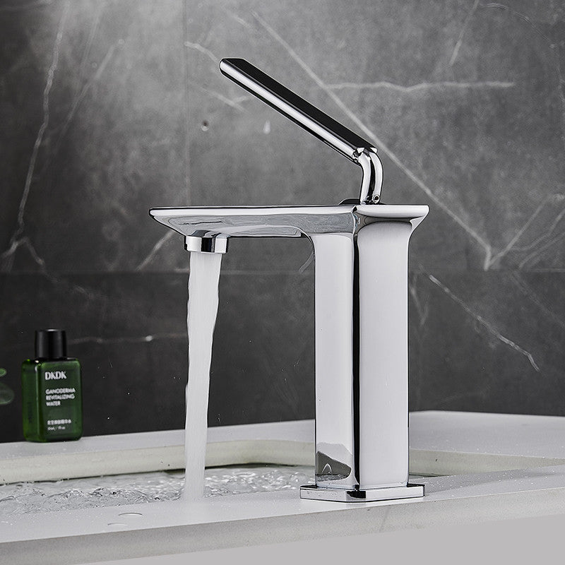chrome finish modern master bathroom faucet