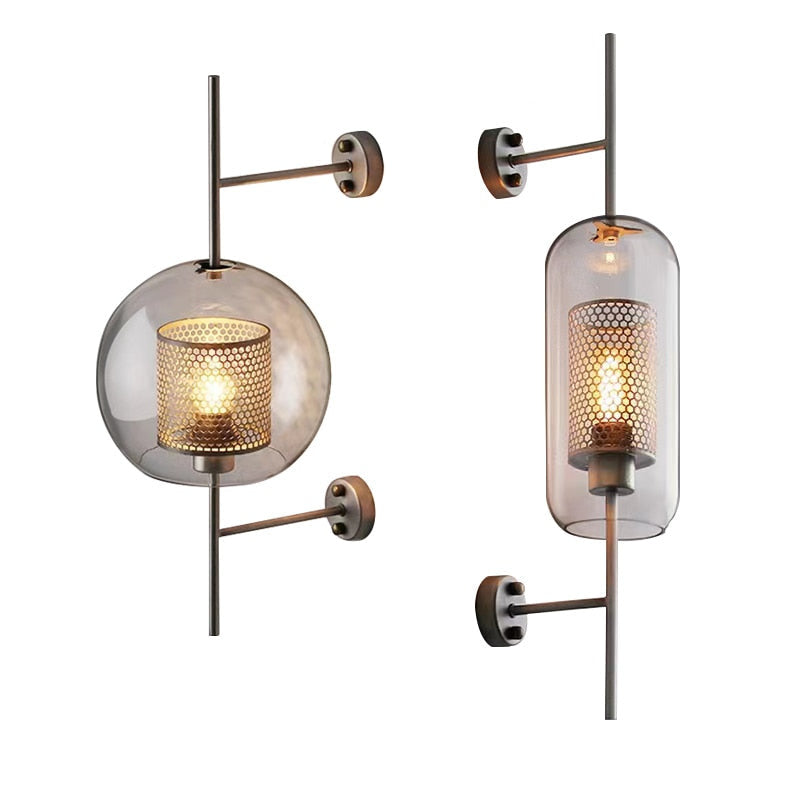 Adriel - Modern Honeycomb Brass & Glass Wall Sconce