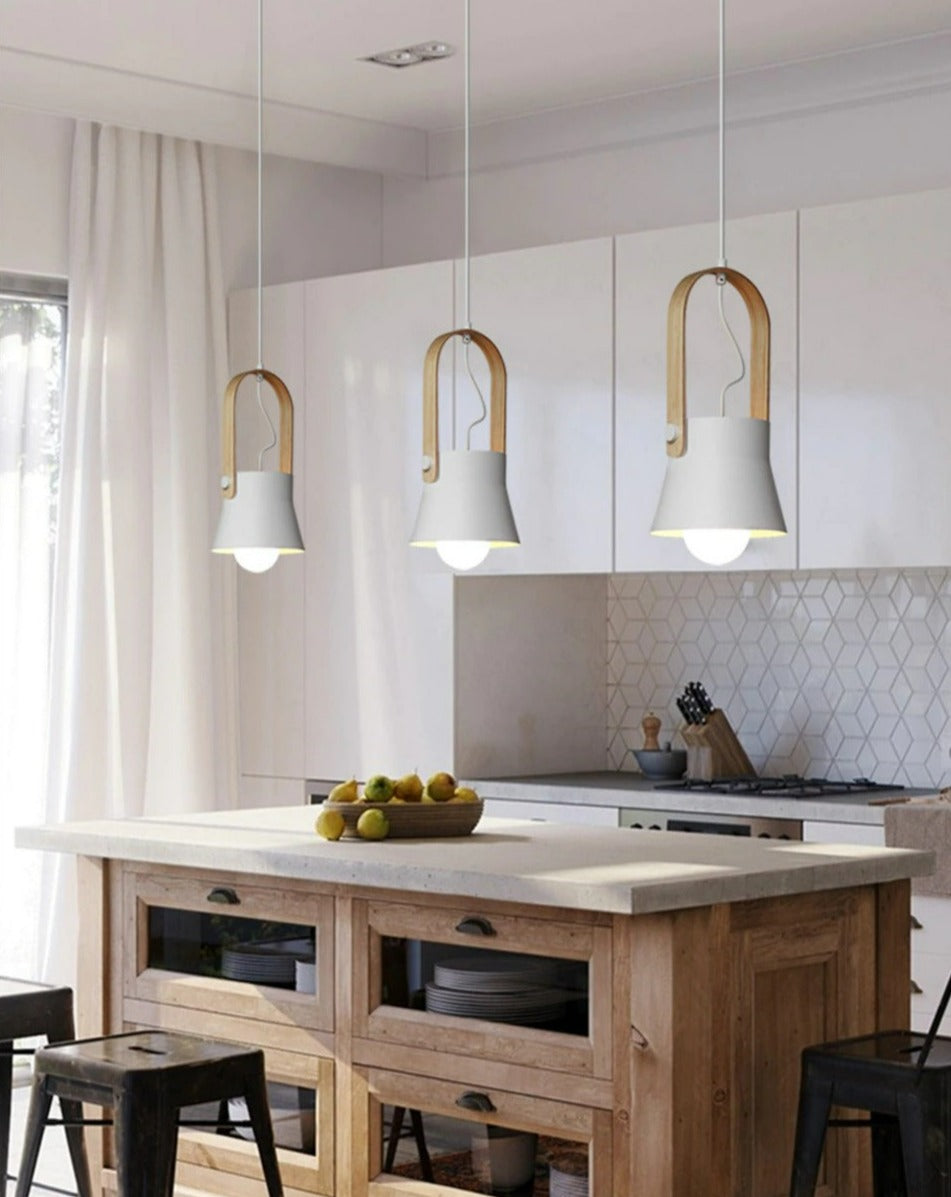white finish modern style kitchen island pendant lights