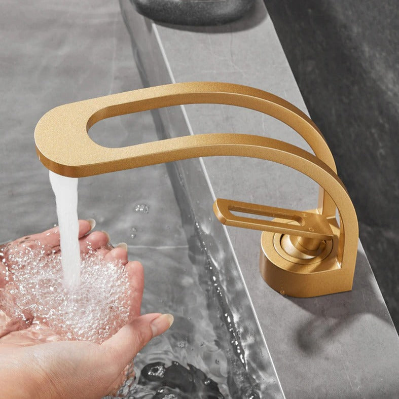 Ogden - Grifo de baño moderno curvo de doble canal