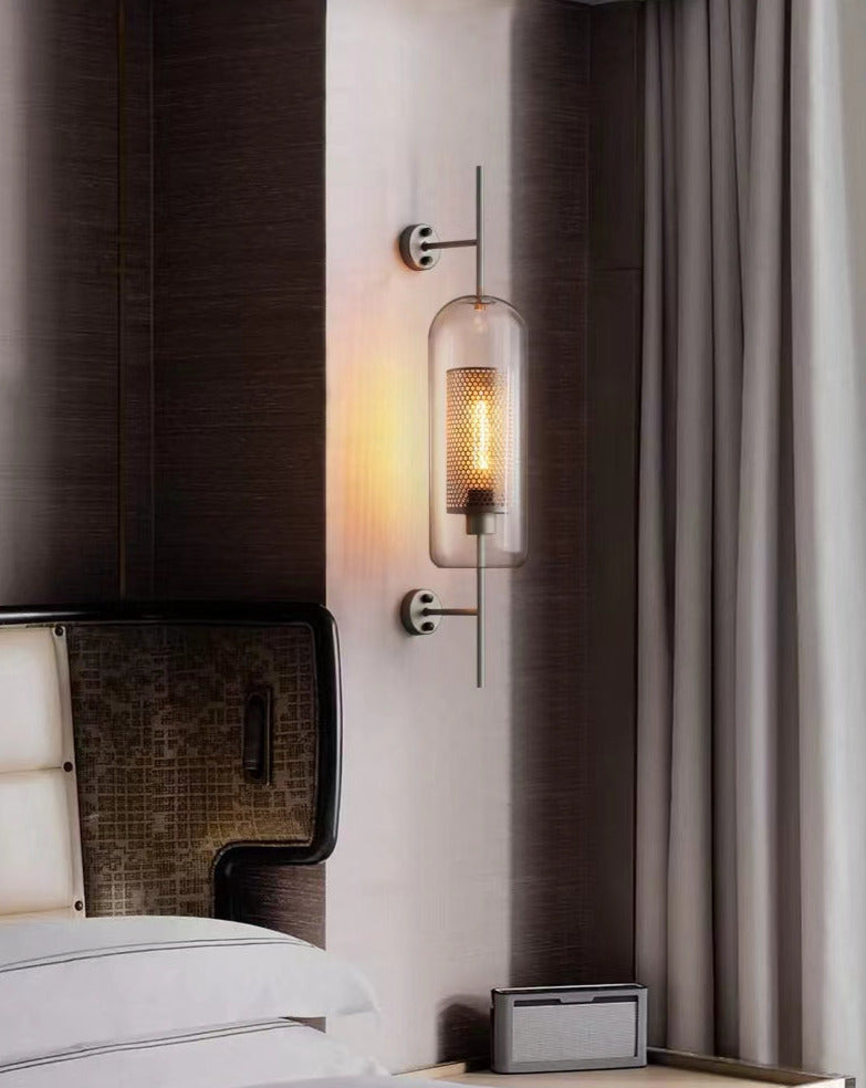Adriel - Modern Honeycomb Brass & Glass Wall Sconce