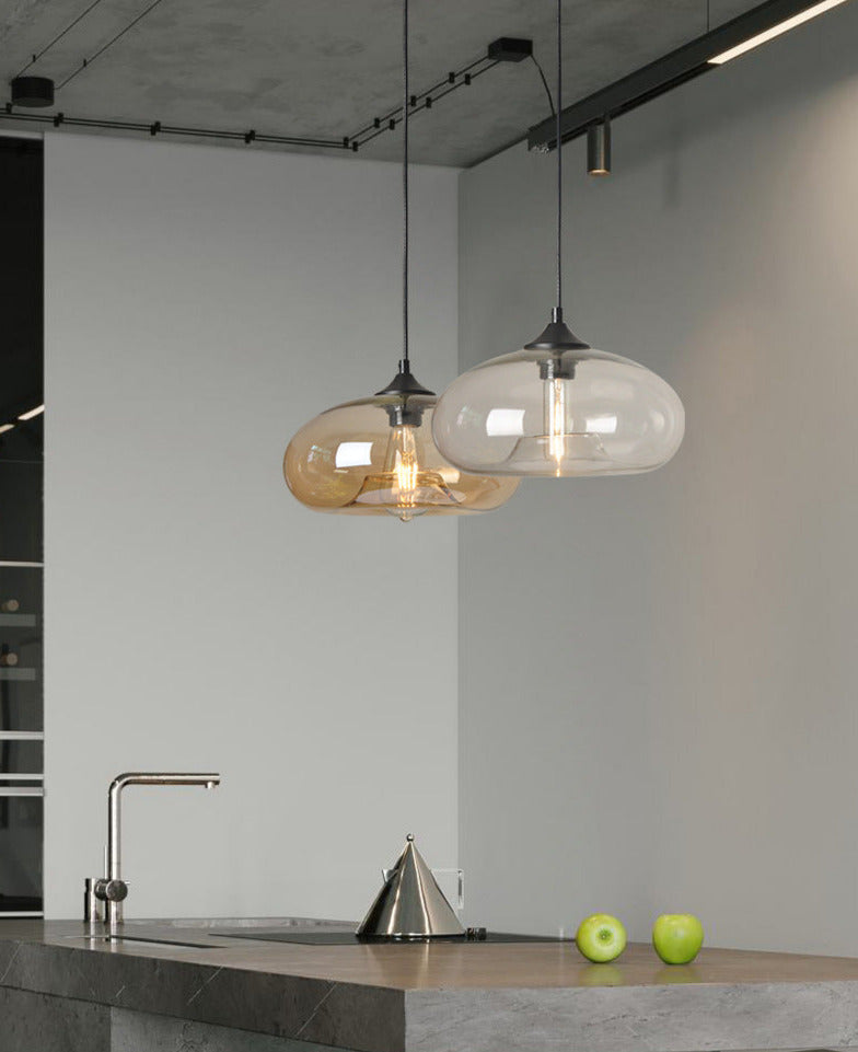 kitchen island glass pendant lights