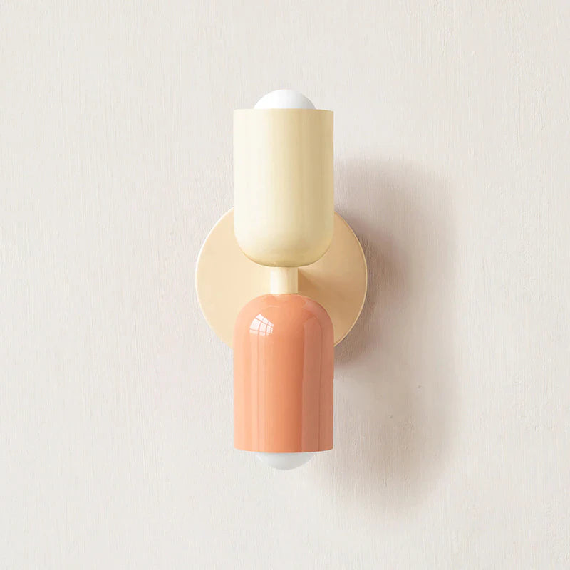 Colorful Minimalist Two-Bulb Wall Sconce