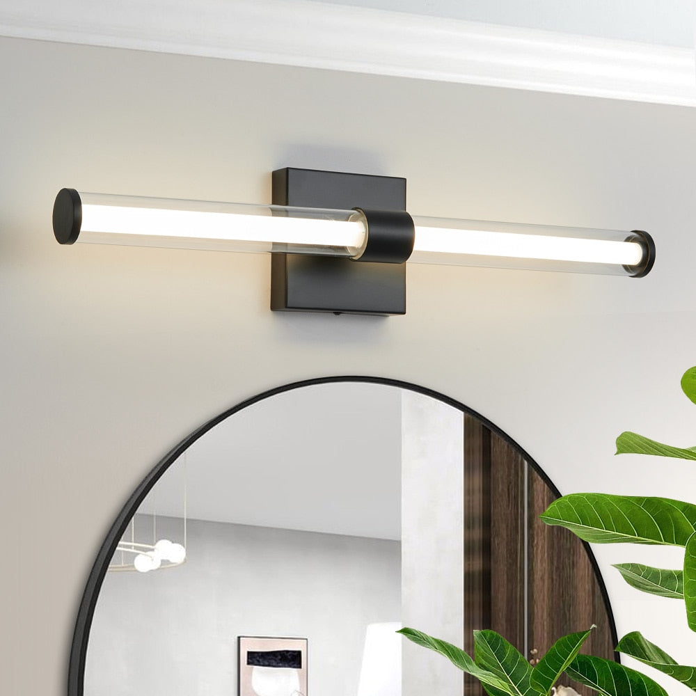 black bathroom vanity wall light
