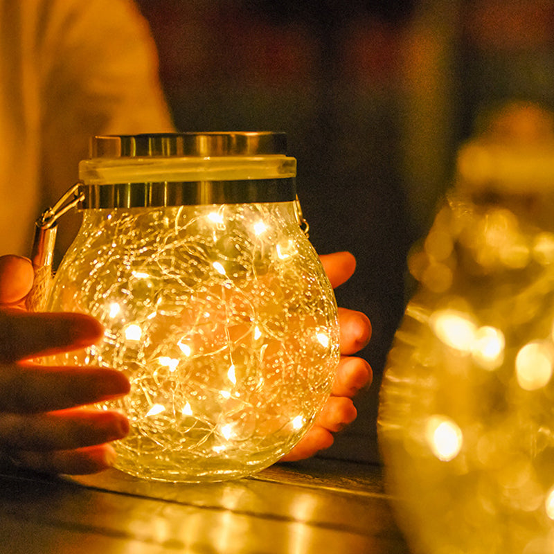 Solar Powered Glass Jar Garden Light