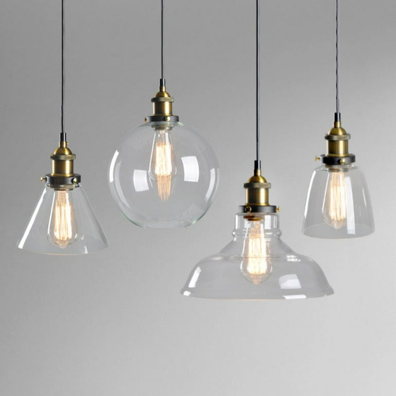 clear glass rustic pendant lights