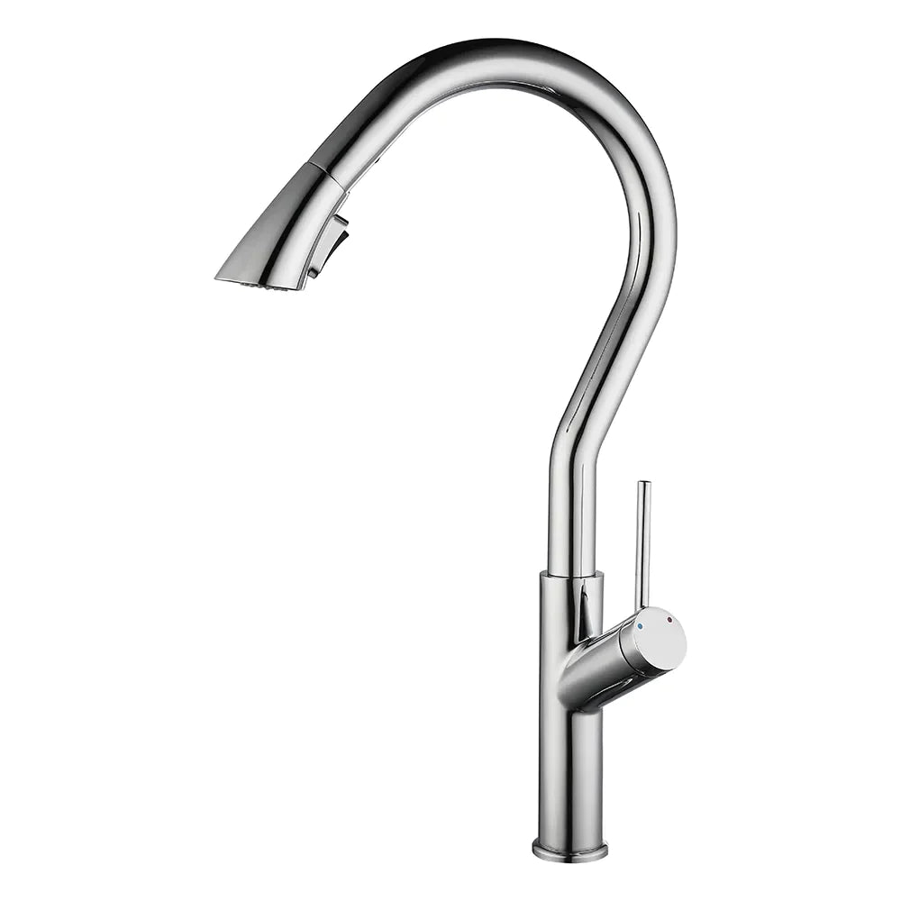 Nate - Grifo de cocina curvo retráctil moderno