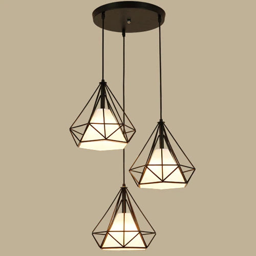 Vintage Wrought Iron Pendant Light Fixture