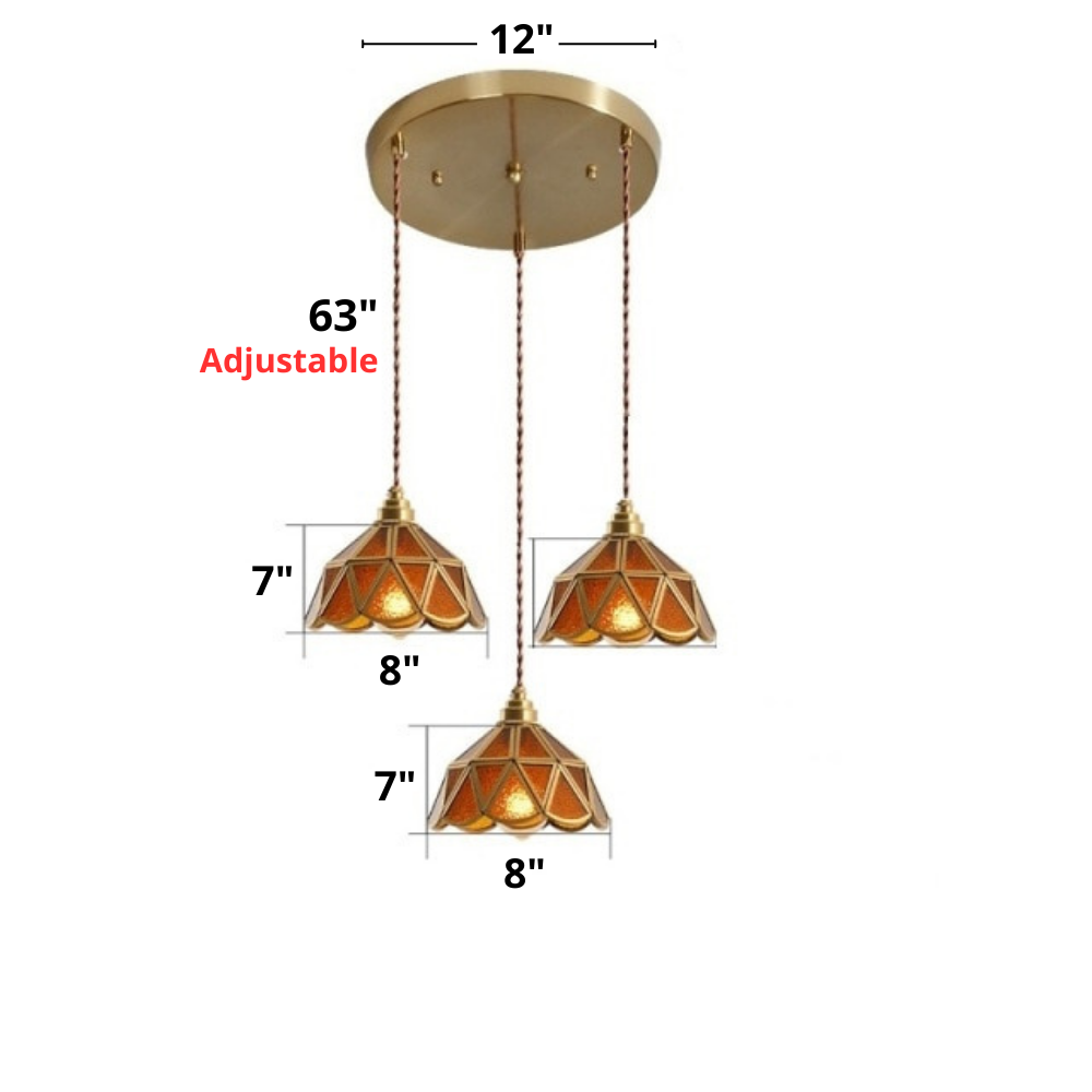 Suspensions vintage en vitrail