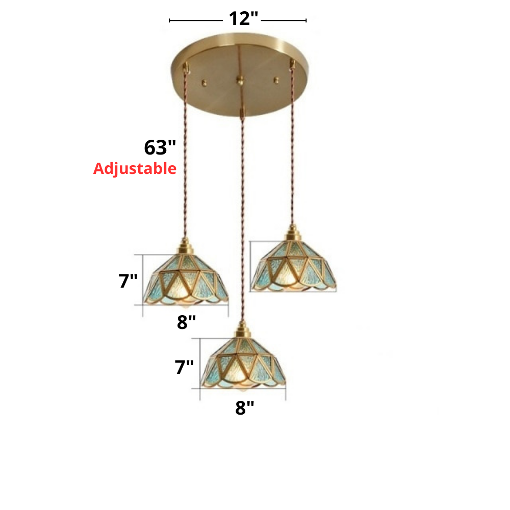 Suspensions vintage en vitrail