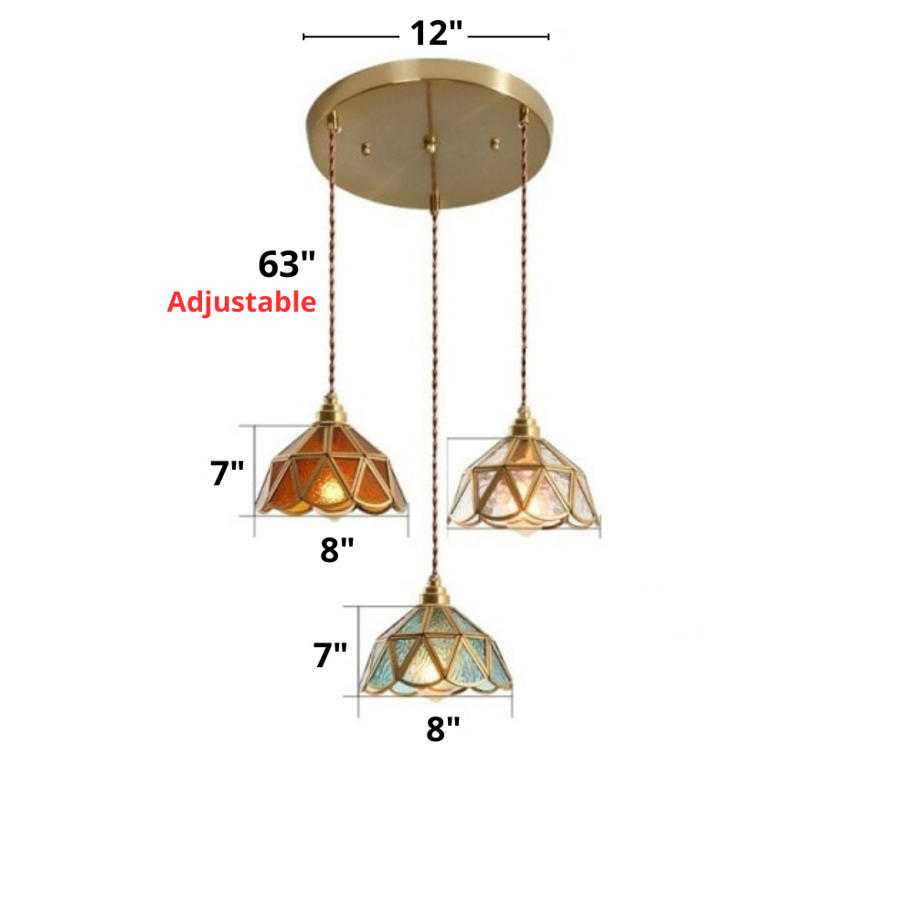 Suspensions vintage en vitrail