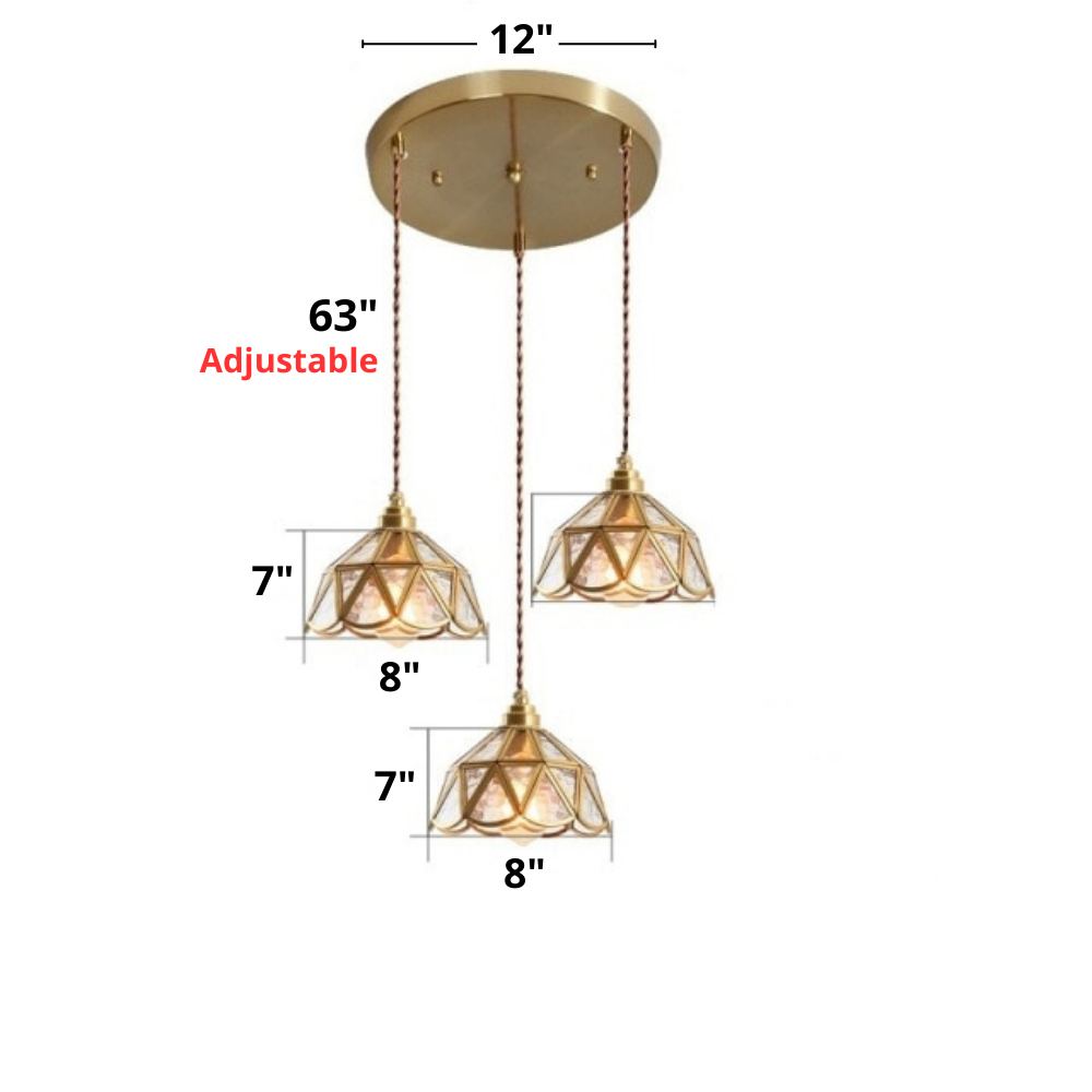 Suspensions vintage en vitrail