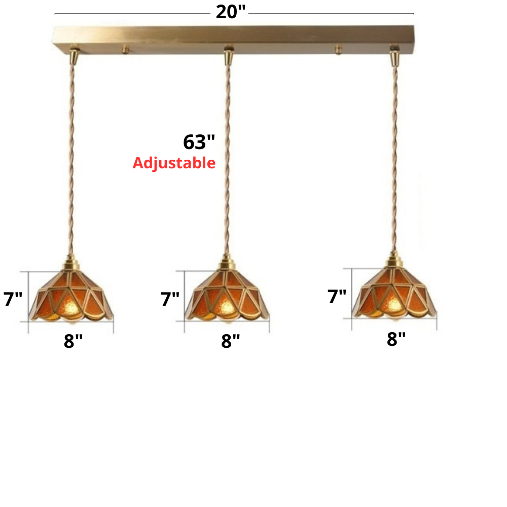 Suspensions vintage en vitrail