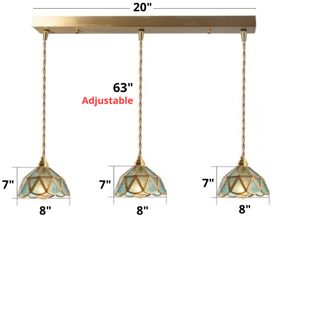 Suspensions vintage en vitrail