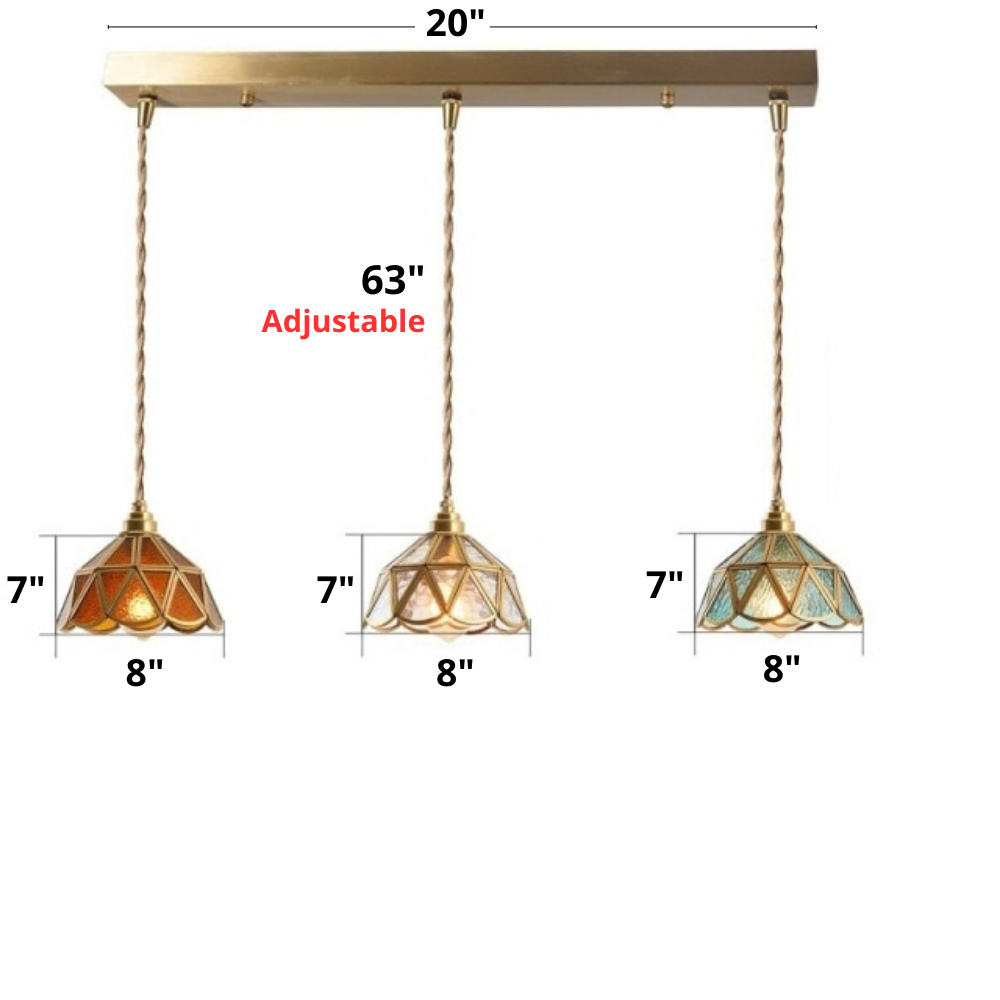 Suspensions vintage en vitrail