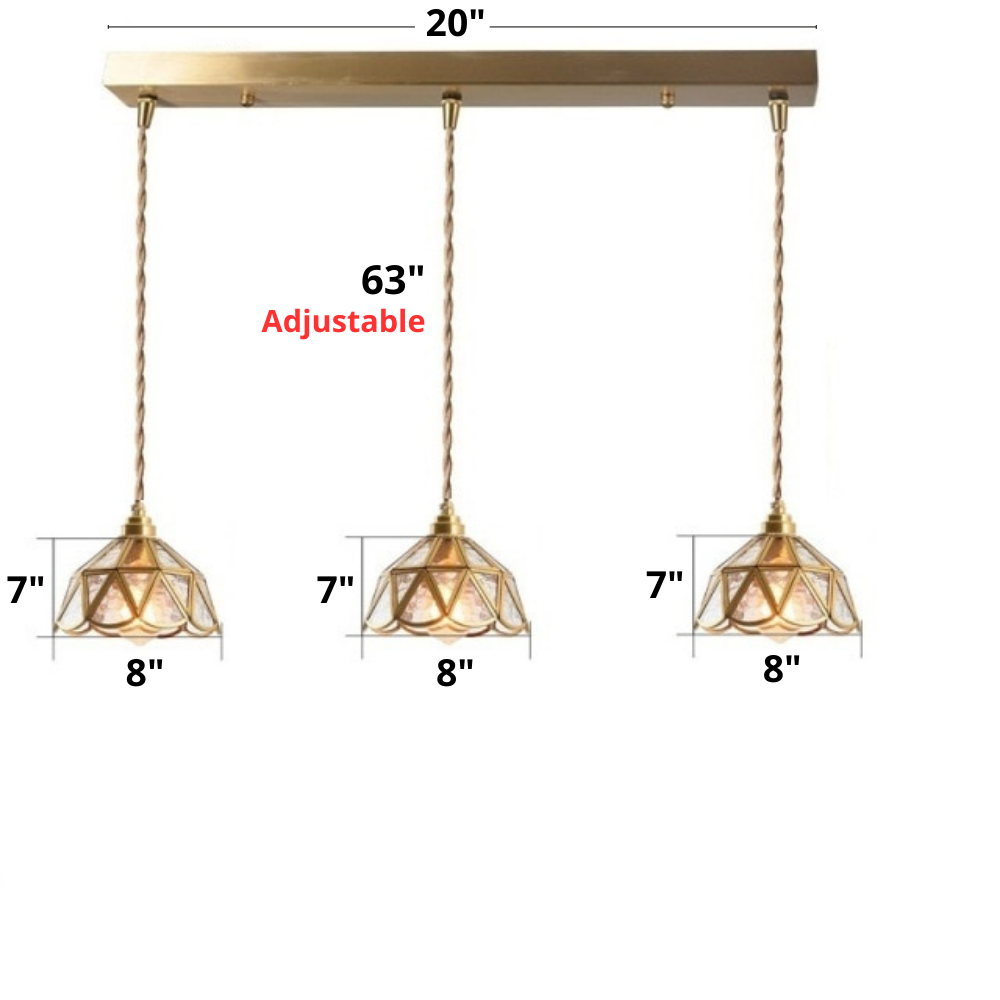 Suspensions vintage en vitrail