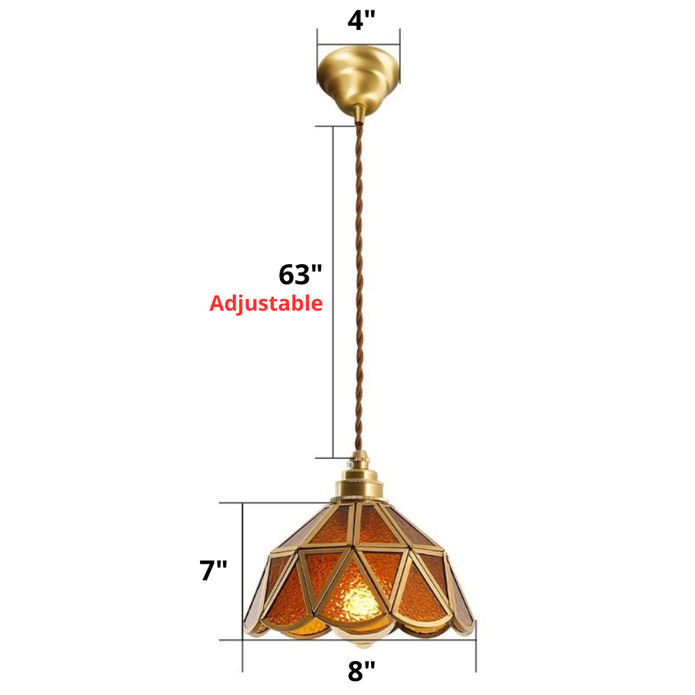 Suspensions vintage en vitrail