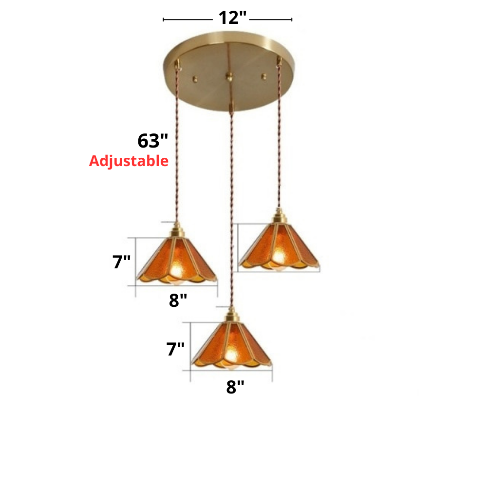 Suspensions vintage en vitrail