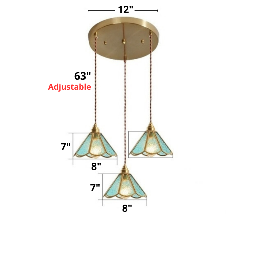 Suspensions vintage en vitrail