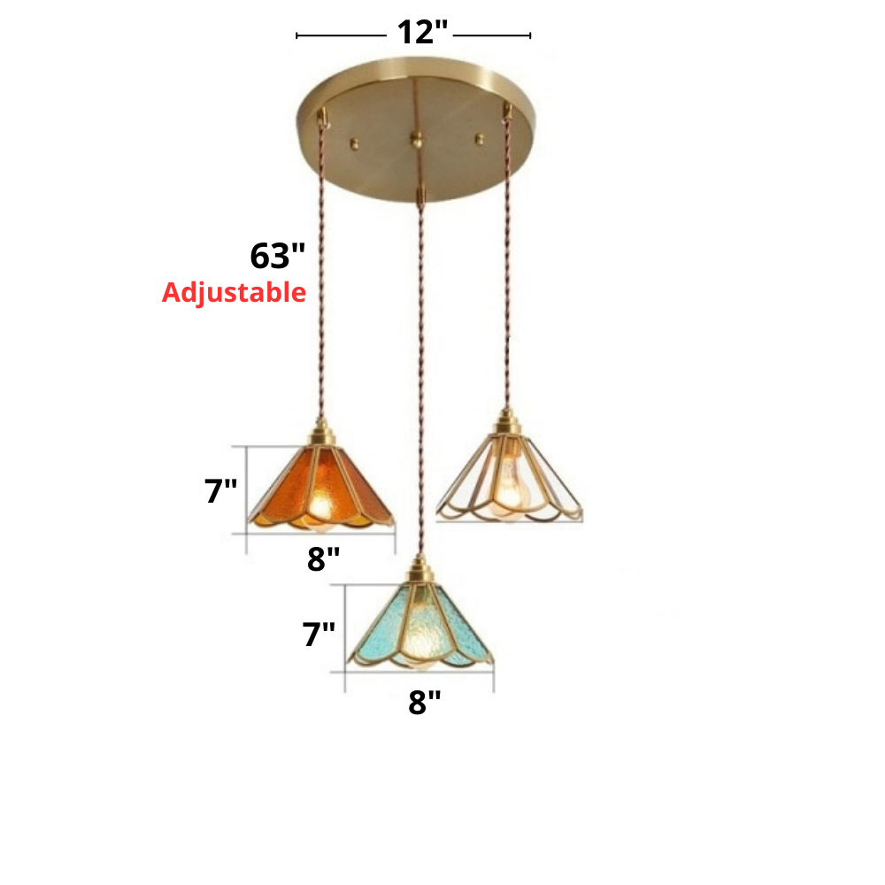 Suspensions vintage en vitrail