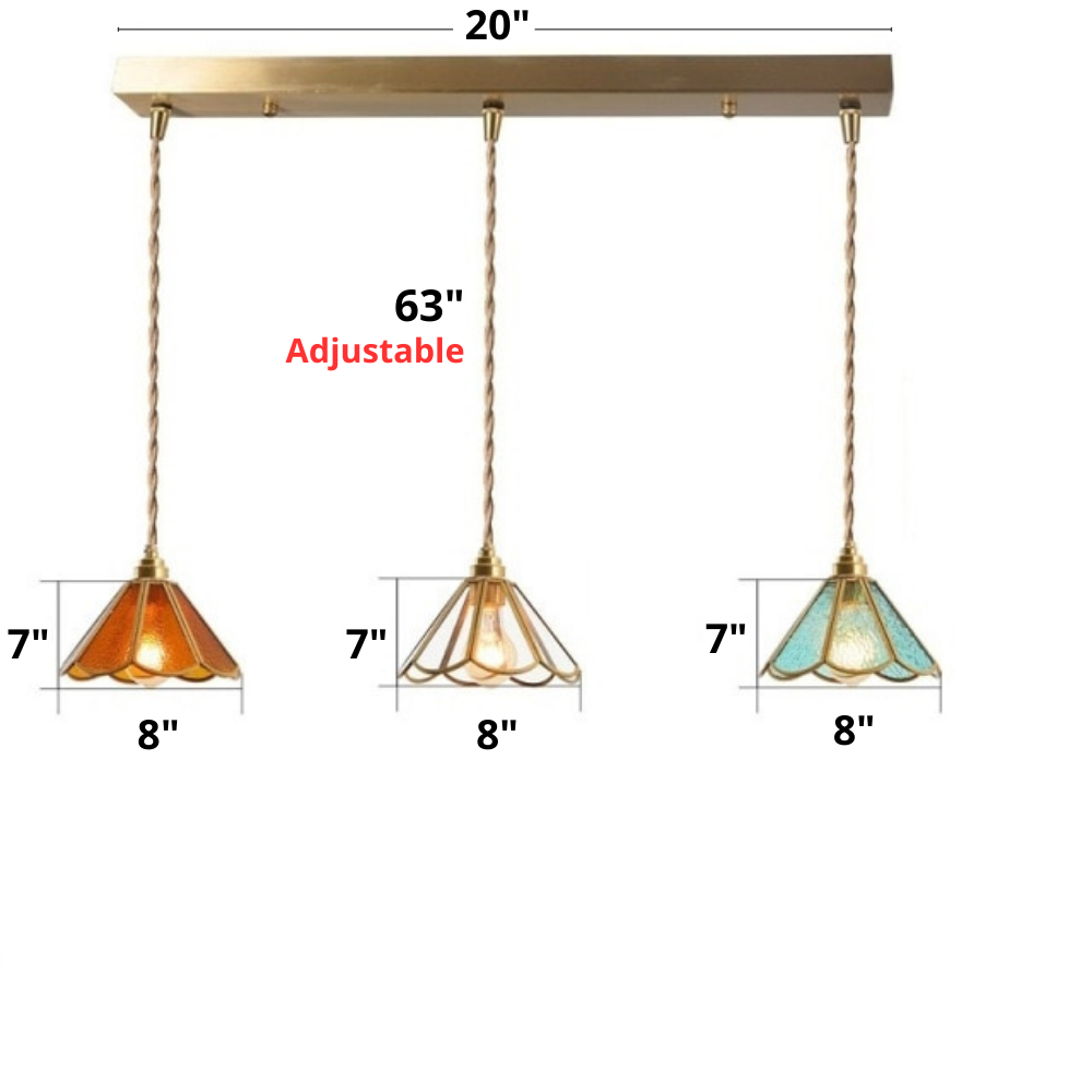 Suspensions vintage en vitrail