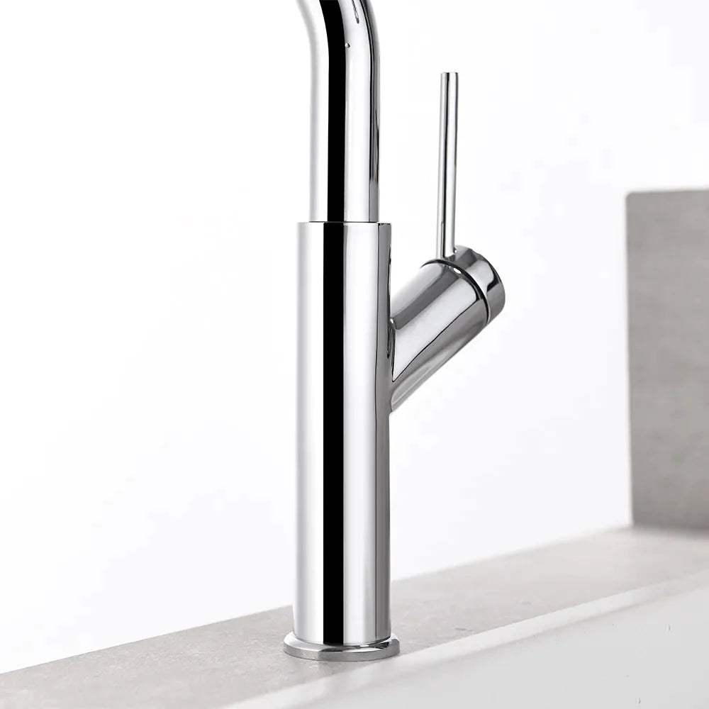 Nate - Grifo de cocina curvo retráctil moderno