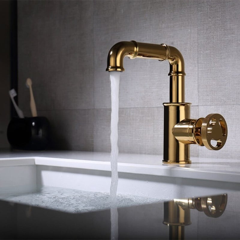 Gold Retro Brass Bathroom Faucet