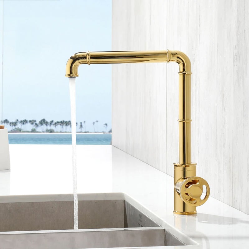 Gold Retro Brass Kitchen Faucet