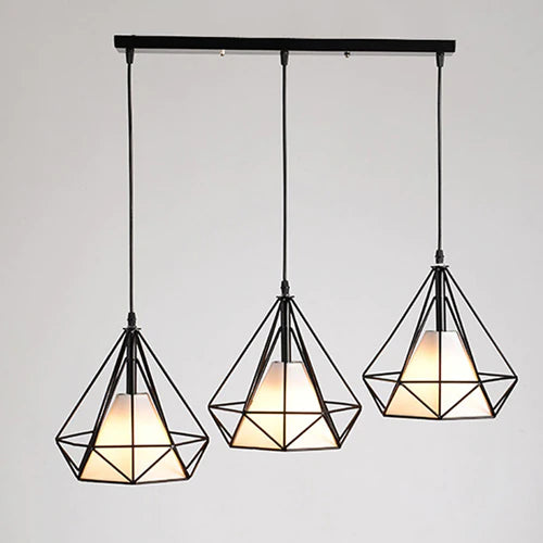 Vintage Wrought Iron Pendant Light Fixture