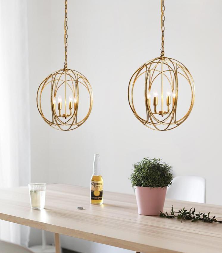 Medium metal cage pendant light fixture