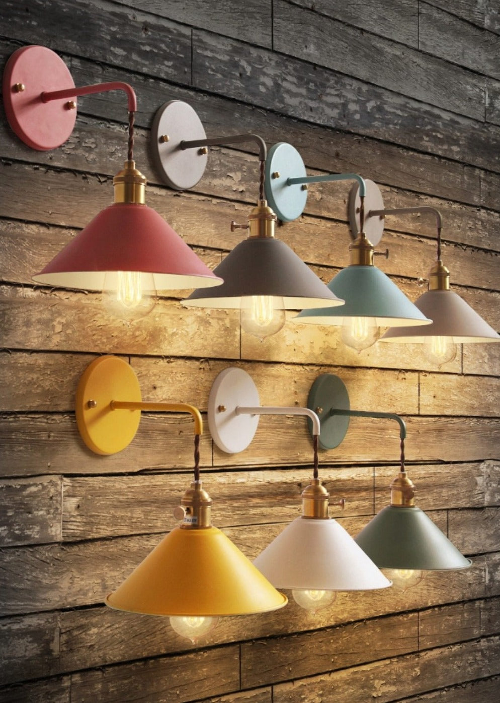 Copper and Iron Colorful Industrial Wall Lamps