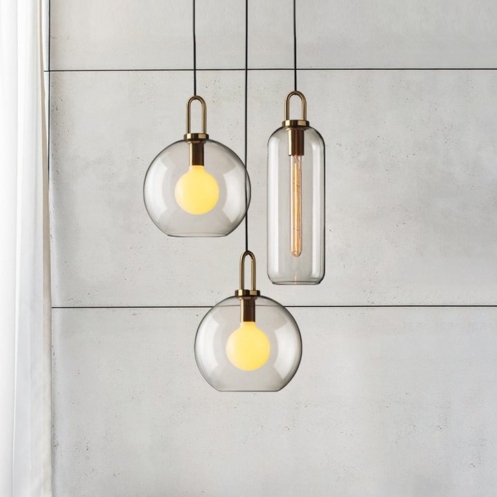 Clear Glass Globe and Cylinder Pendant Lights