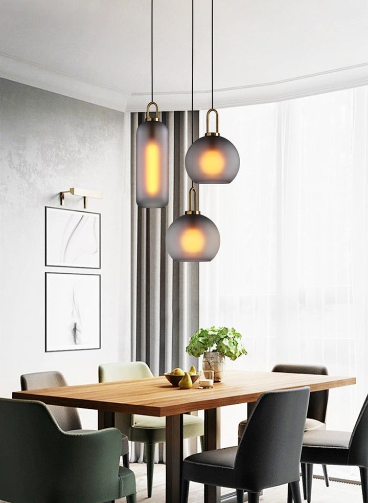 Modern frosted gray glass pendant lights