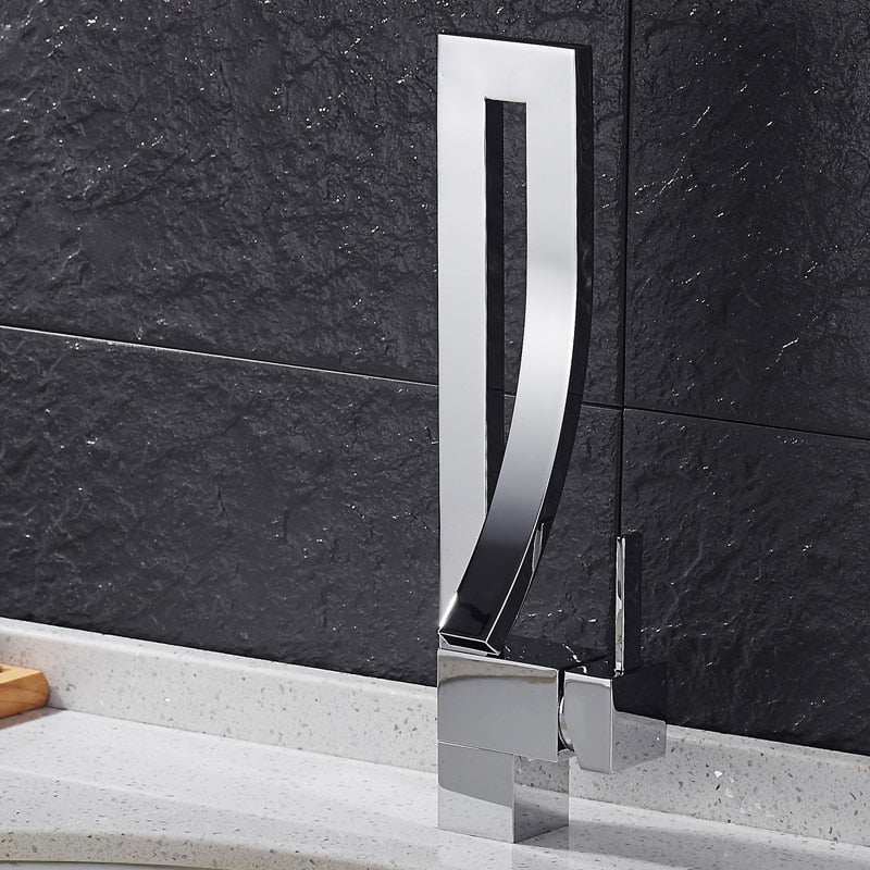 modern chrome single handle basin faucet
