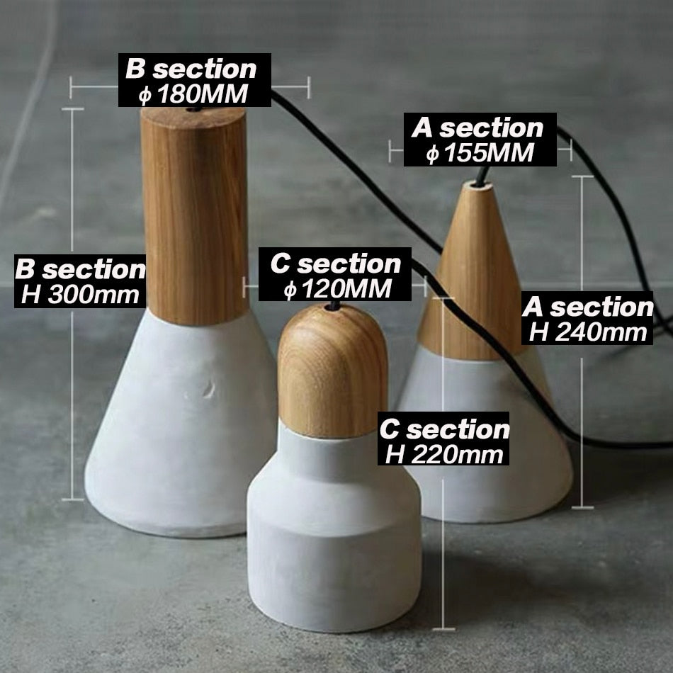 Modern Nordic Concrete Light Dimension