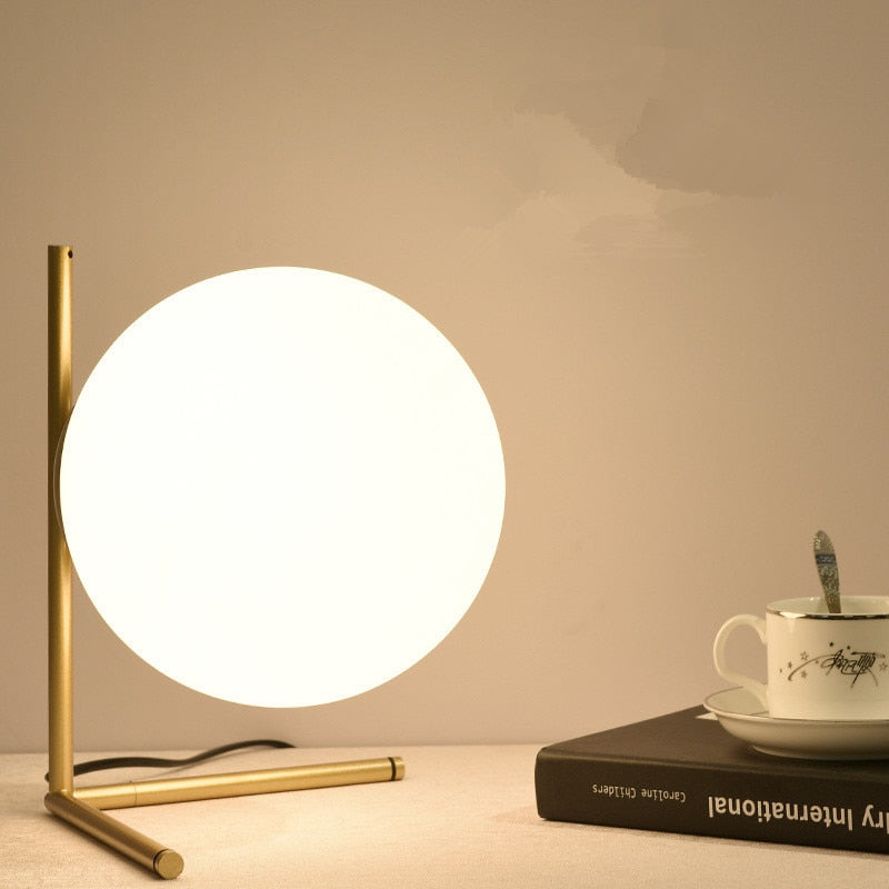 Frosted Glass Globe Table Lamps