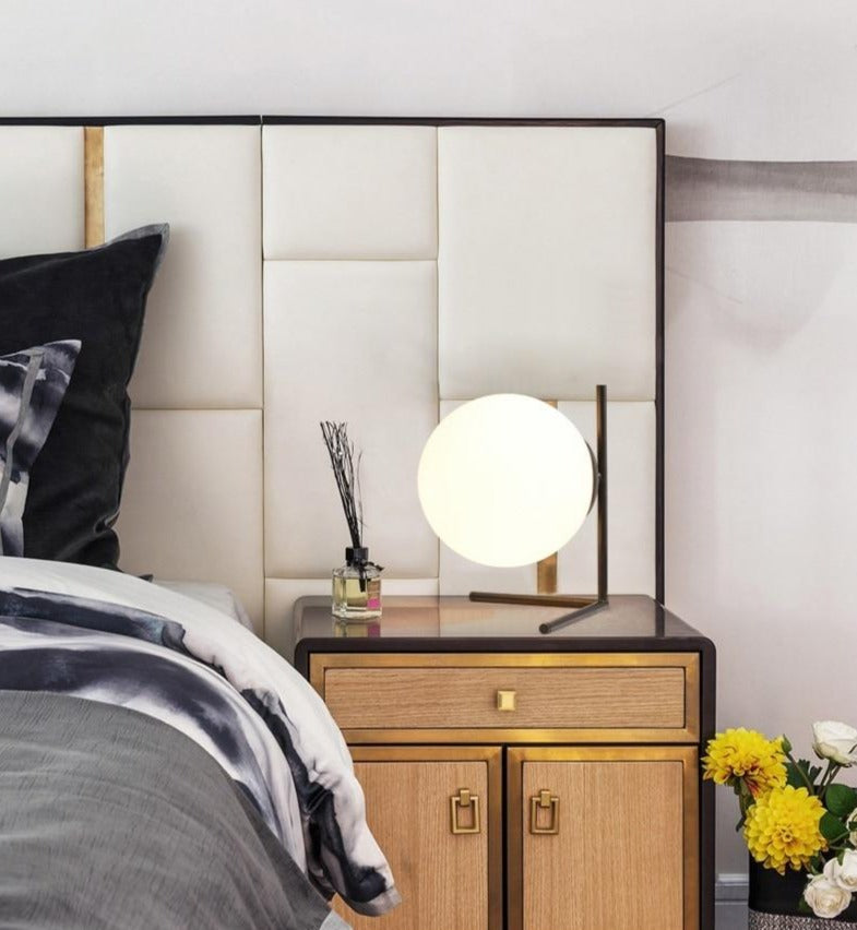 Designer Black Glass Globe Table Lamp